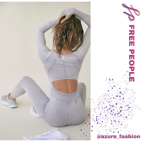 Free People Pants - FREE PEOPLE Movement Good Karma Long Sleeve Onesie in Ice Gray!